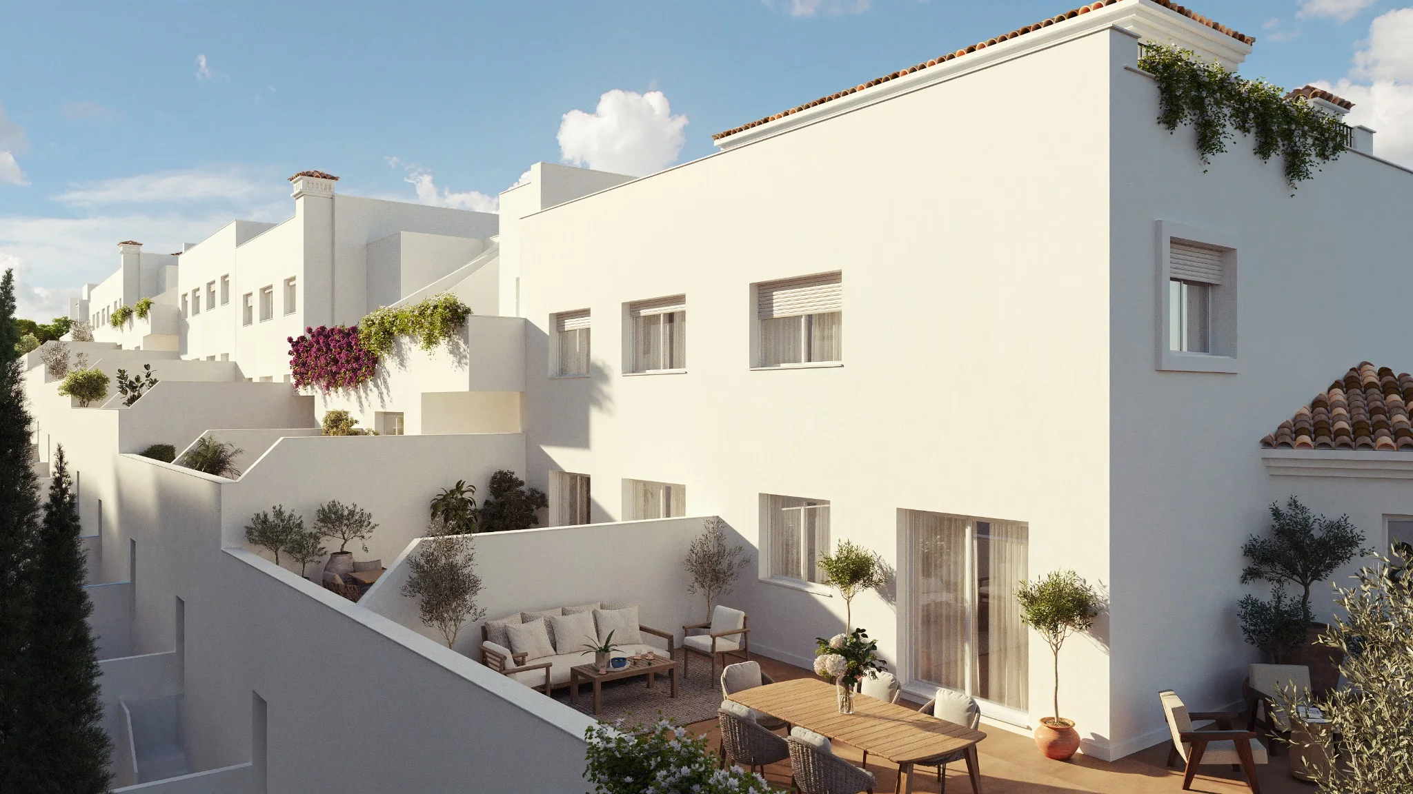 Terraza privada amueblada